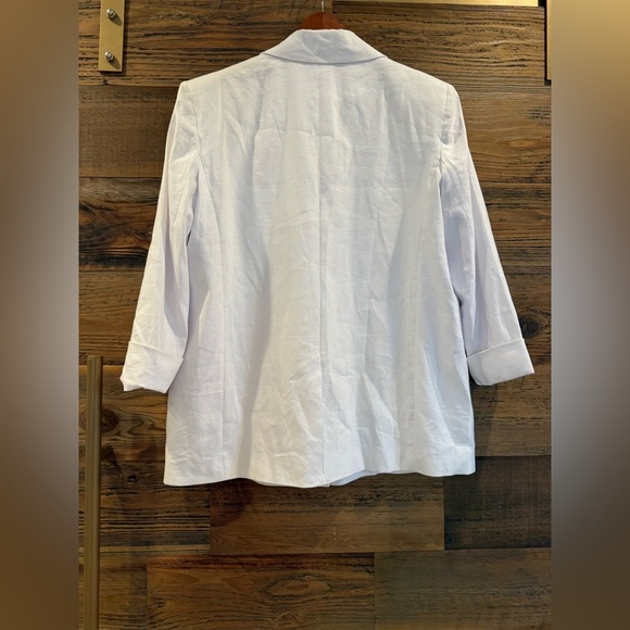 MRSP $595 Alice & Olivia Shan White Linen Blazer - Picture 9 of 12